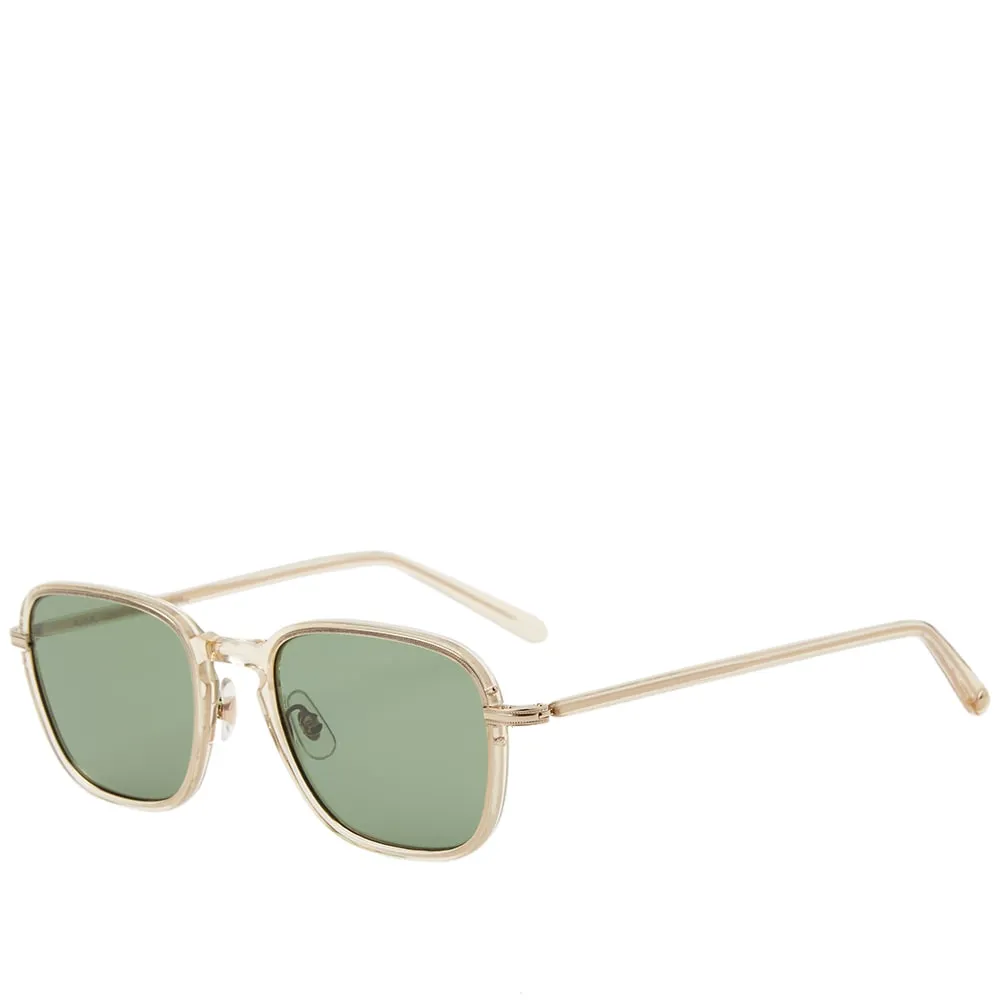 Garrett Leight Pier Sunglasses in Champagne and Semi-Flat Green