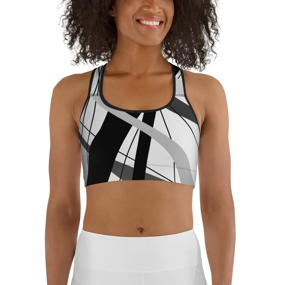 Geometric Lines Sports Bra