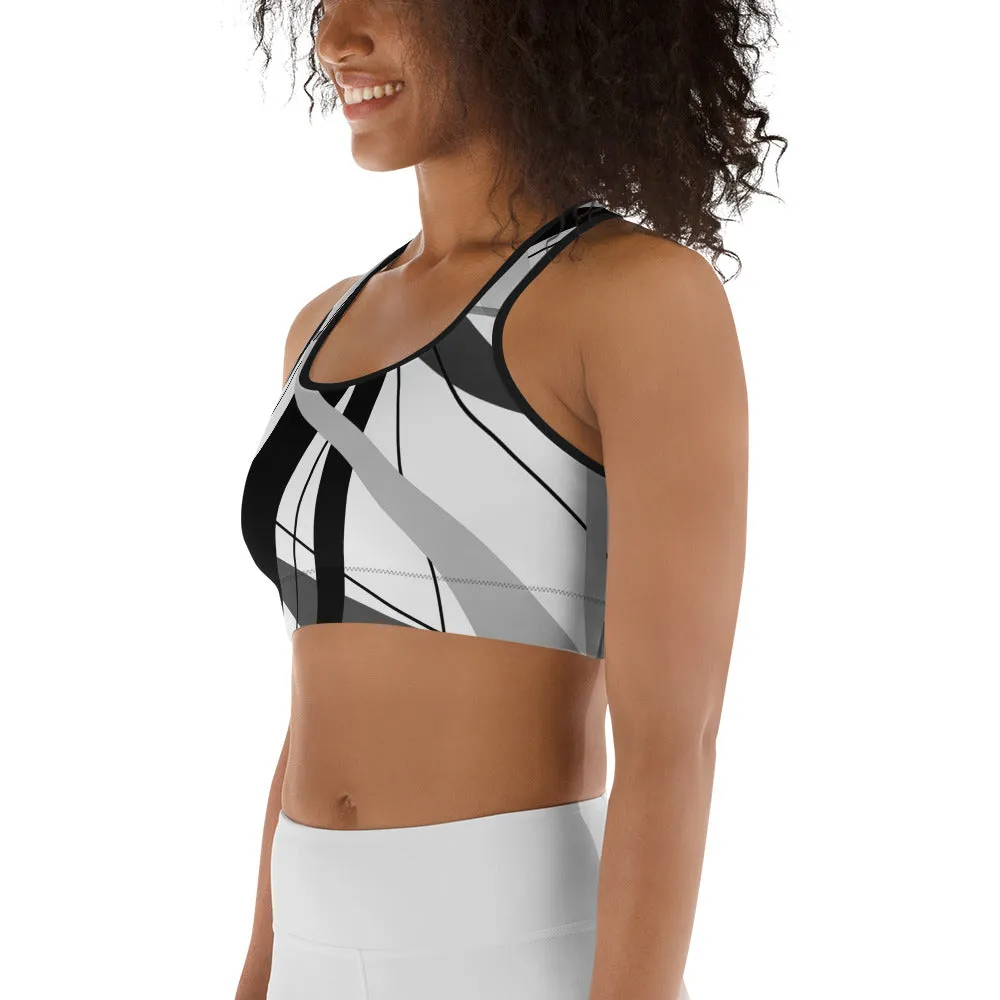 Geometric Lines Sports Bra