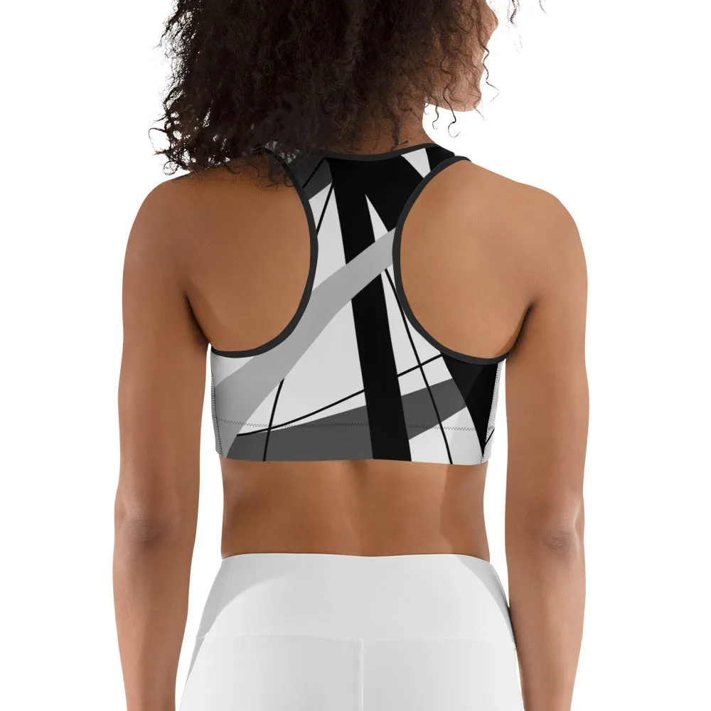 Geometric Lines Sports Bra