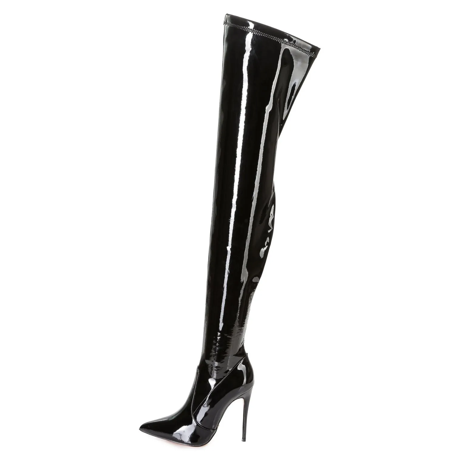 Giaro ARABELLA BLACK SHINY THIGH BOOTS Bootilicious style