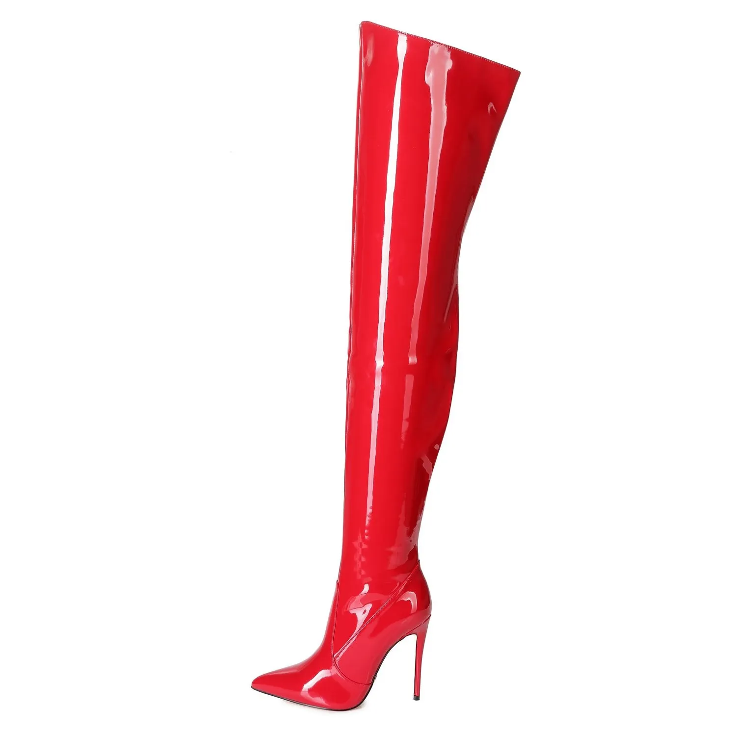 Giaro ARABELLA RED SHINY THIGH BOOTS Bootilicious style