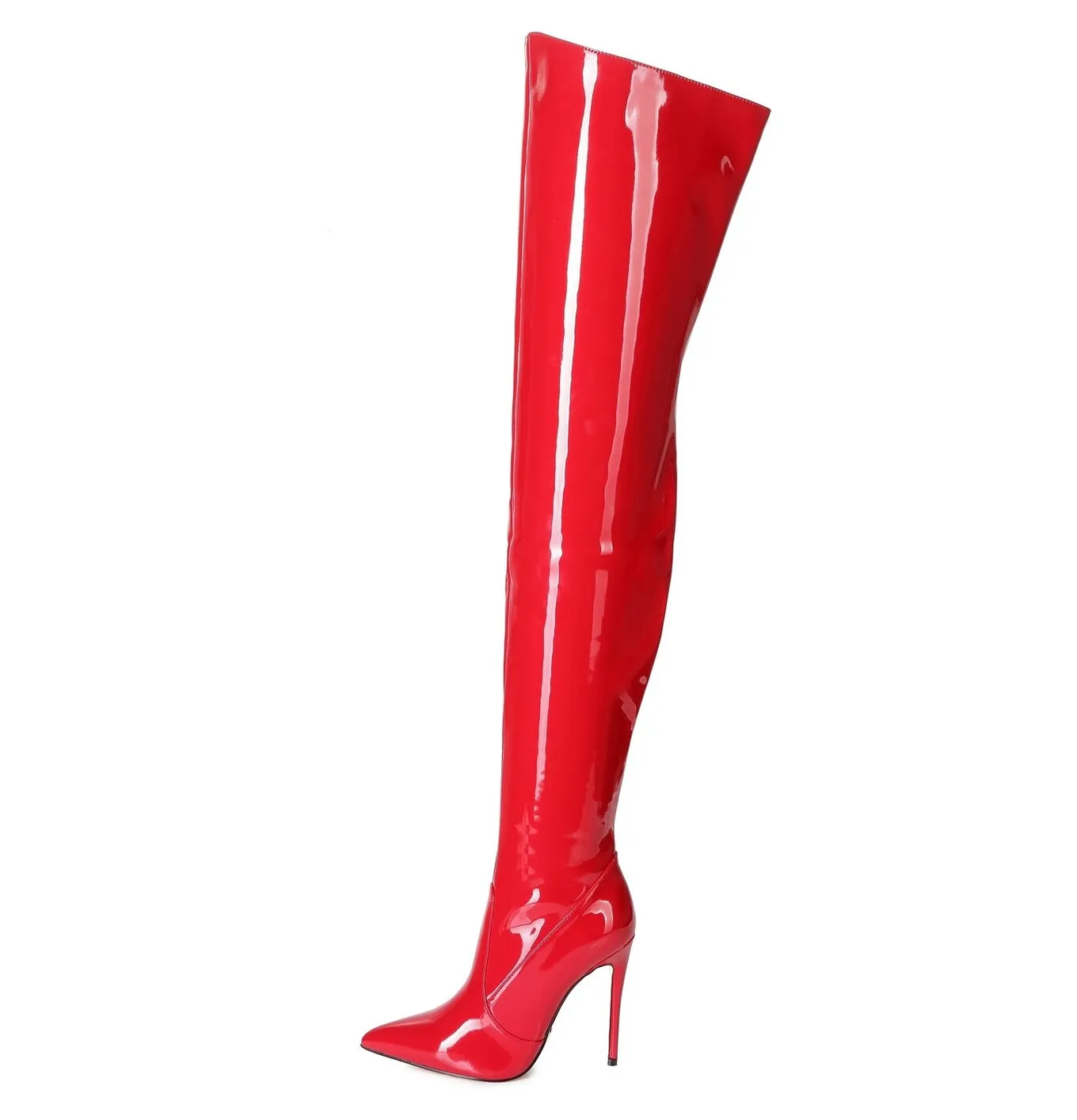 Giaro ARABELLA RED SHINY THIGH BOOTS Bootilicious style