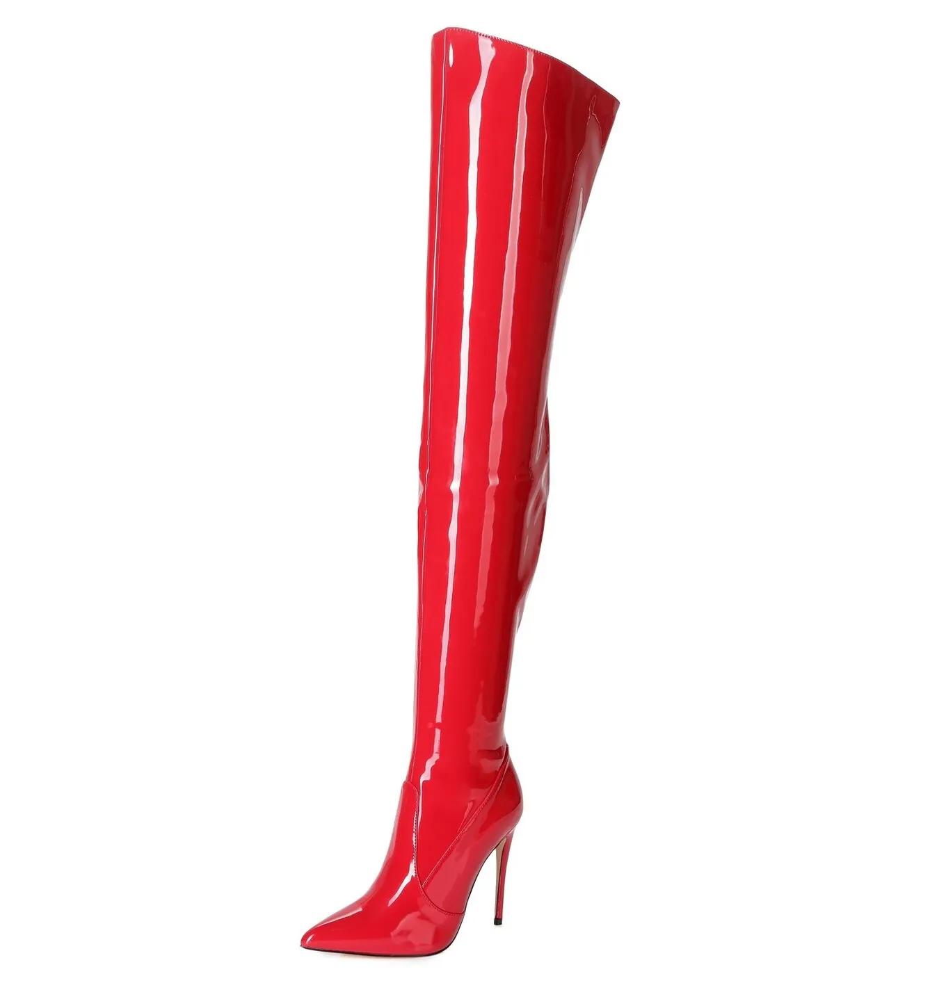 Giaro ARABELLA RED SHINY THIGH BOOTS Bootilicious style