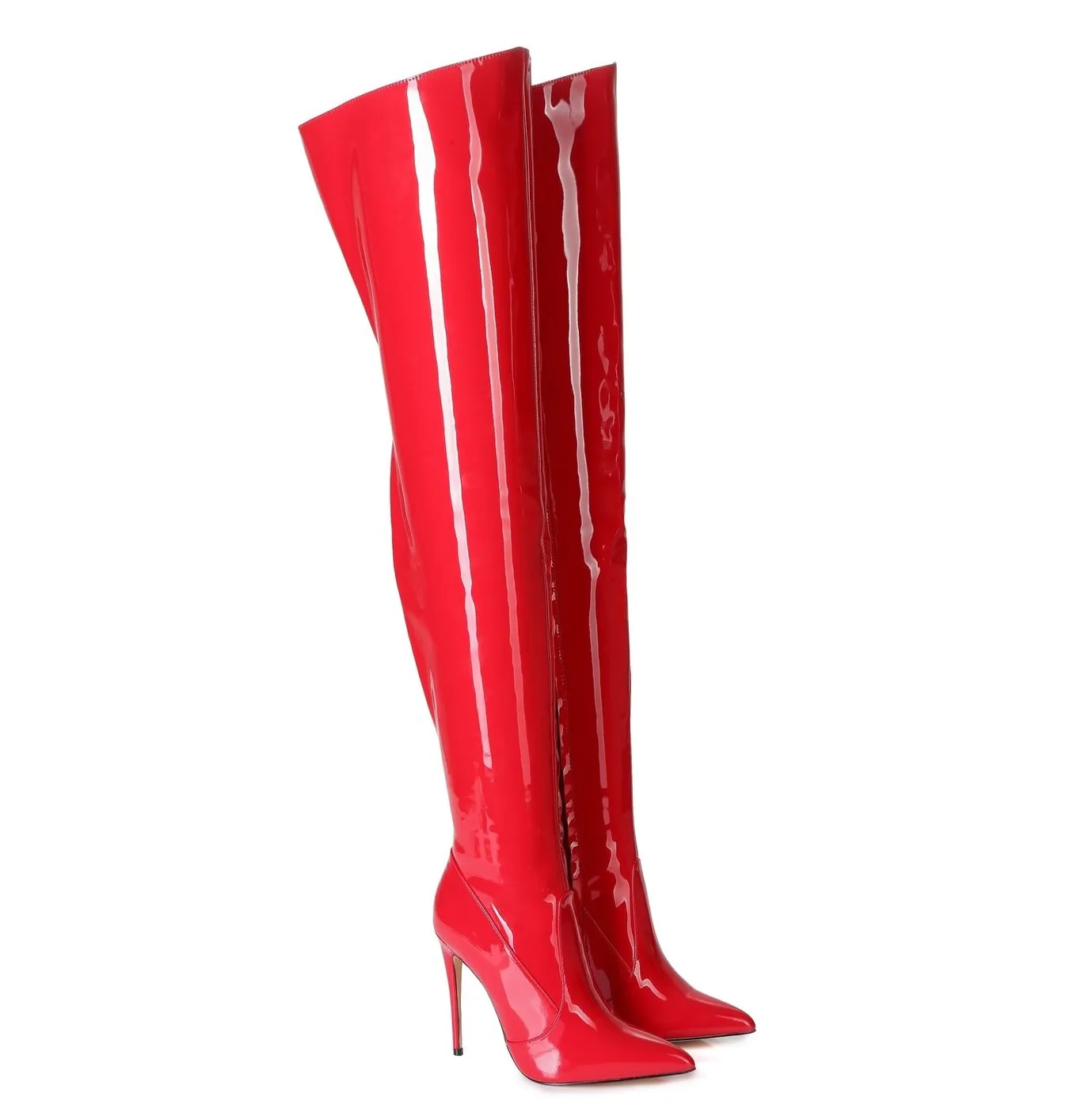 Giaro ARABELLA RED SHINY THIGH BOOTS Bootilicious style