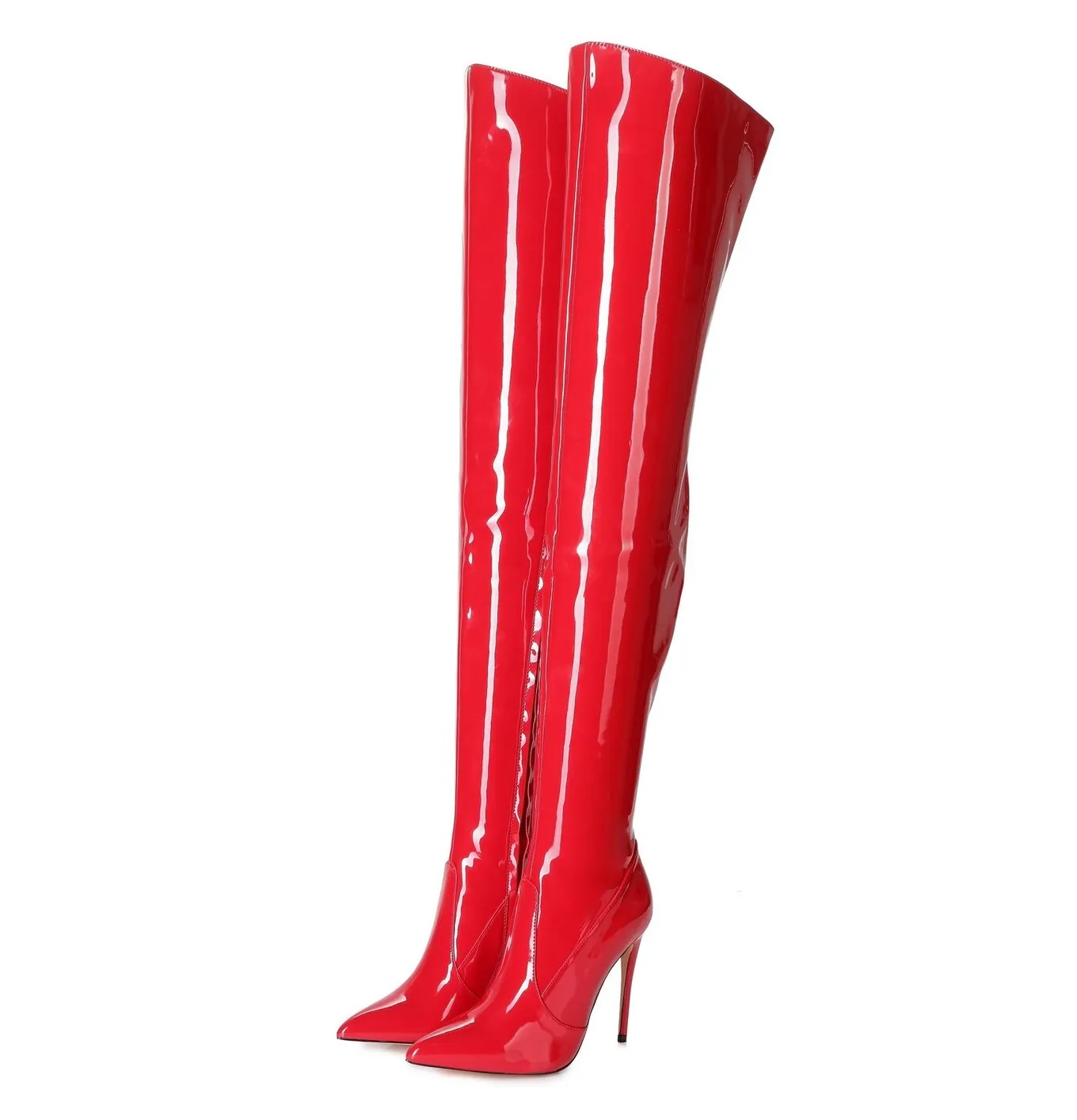 Giaro ARABELLA RED SHINY THIGH BOOTS Bootilicious style