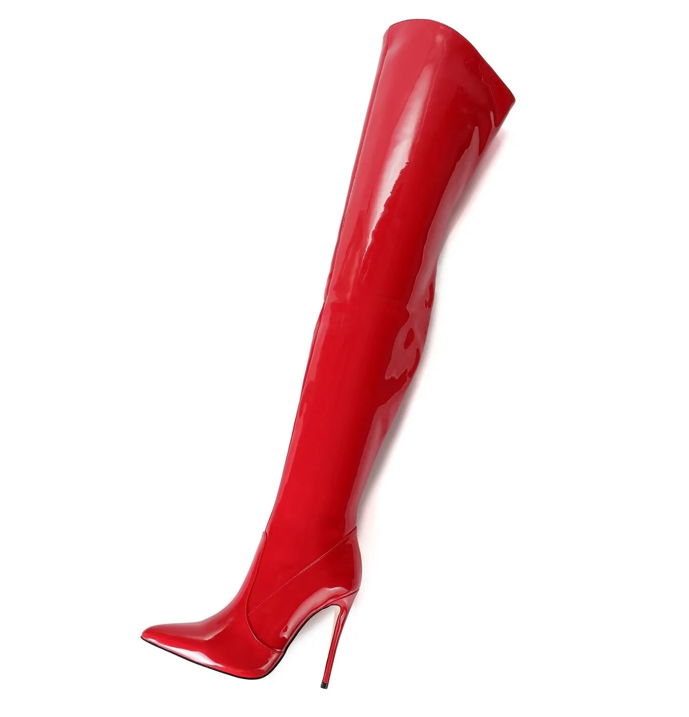 Giaro ARABELLA RED SHINY THIGH BOOTS Bootilicious style