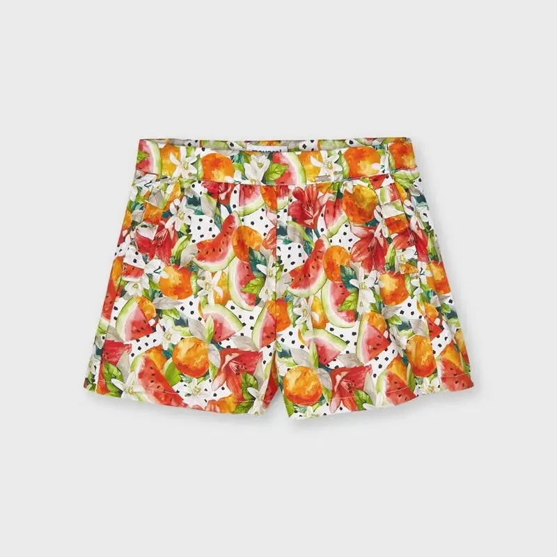 Girl's Persimmon Printed Skort