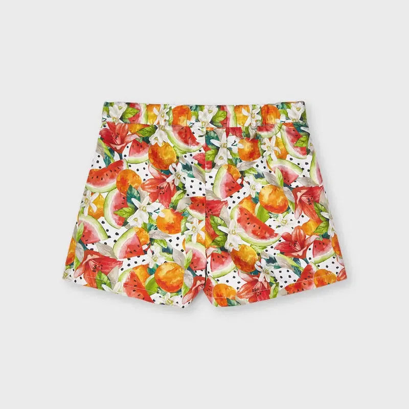 Girl's Persimmon Printed Skort