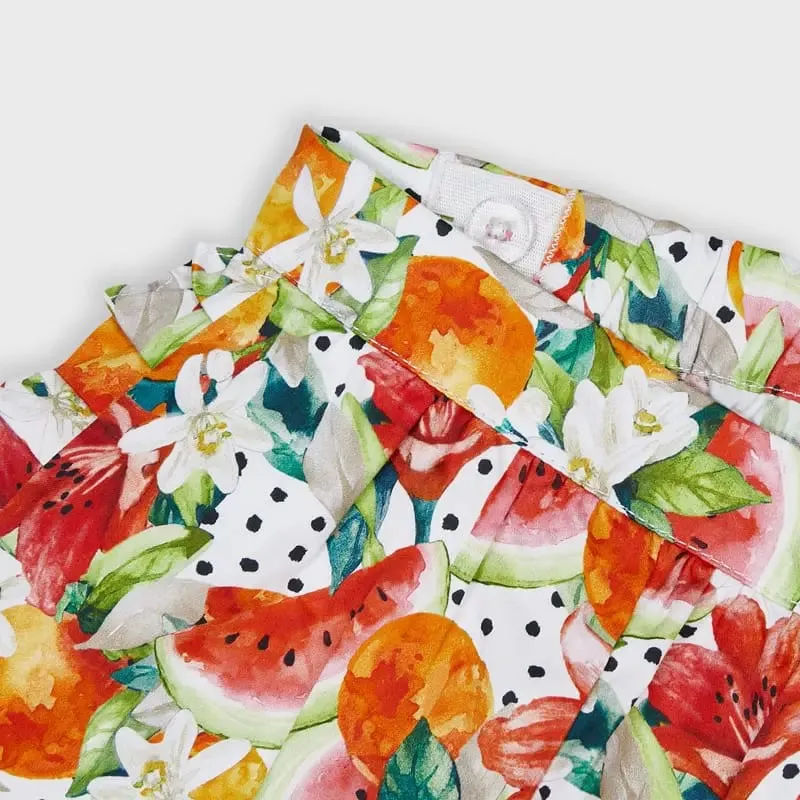 Girl's Persimmon Printed Skort