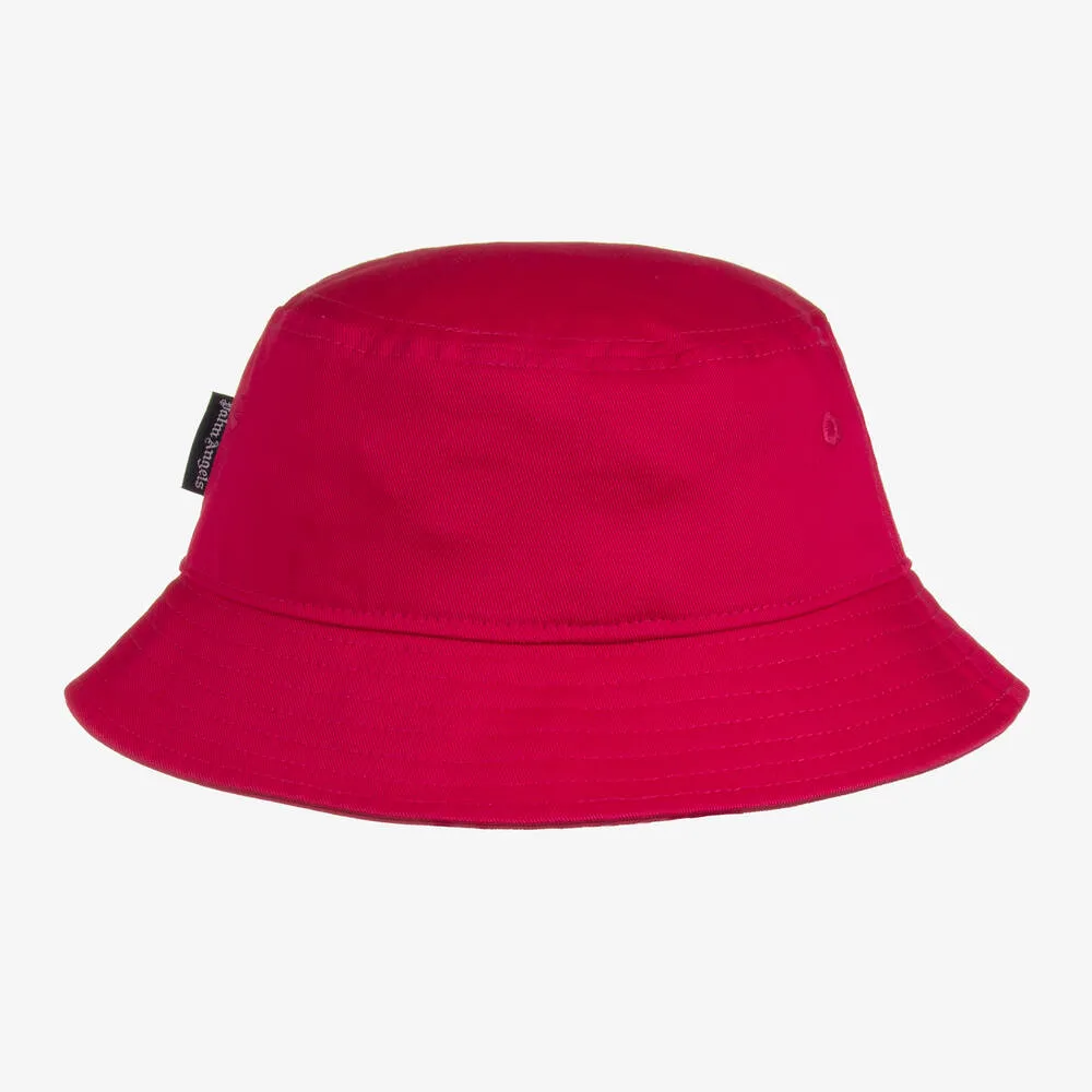 Girls Pink Cotton Bucket Hat