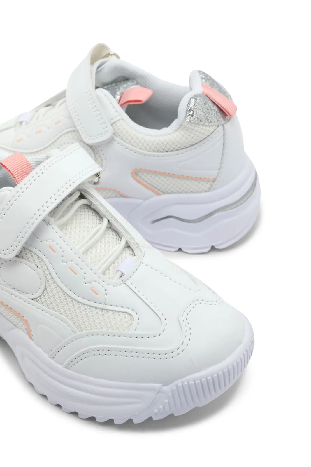 Girls White Chunky Trainer