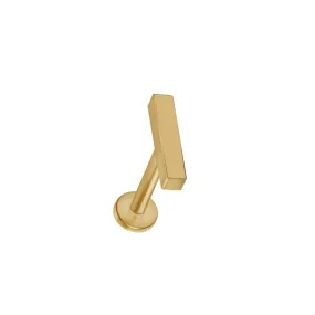 Gold Flat Back Stud Earring - Bar Design