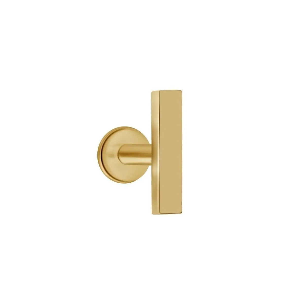 Gold Flat Back Stud Earring - Bar Design