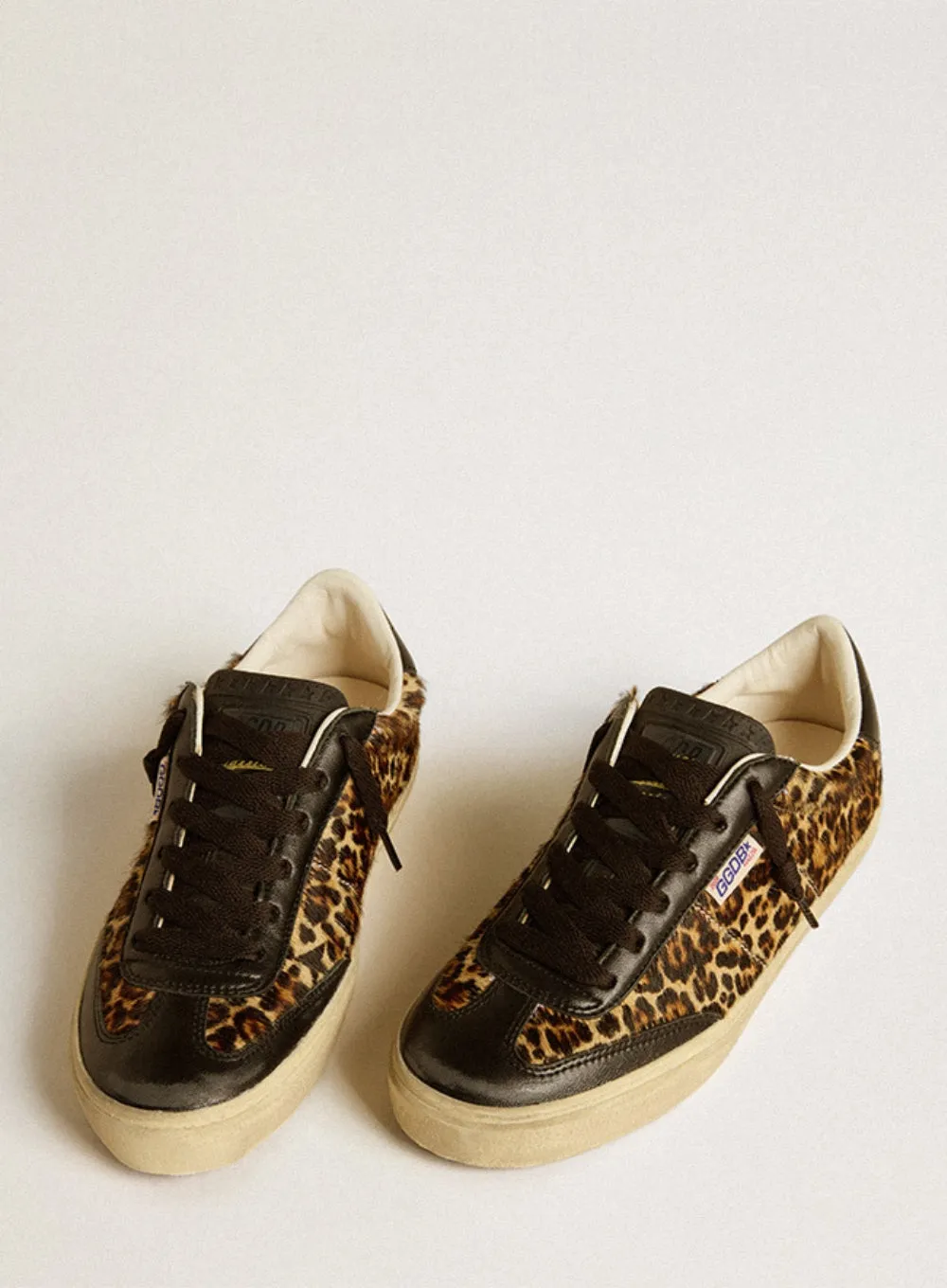 GOLDEN GOOSE | Soul-Star Leopard Print Calf Hair Sneaker