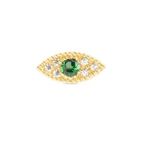 Green Crystal Evil Eye Gemstone Stud Earring