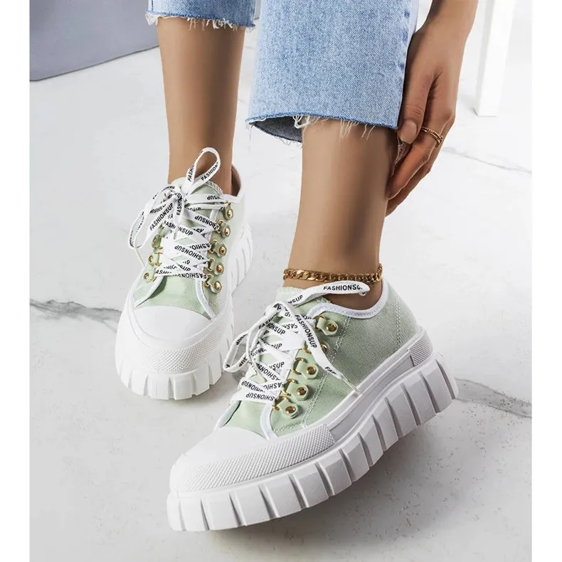 Green platform sneakers from Toni