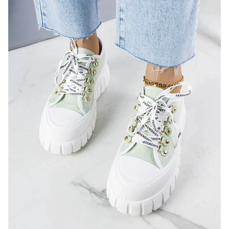 Green platform sneakers from Toni