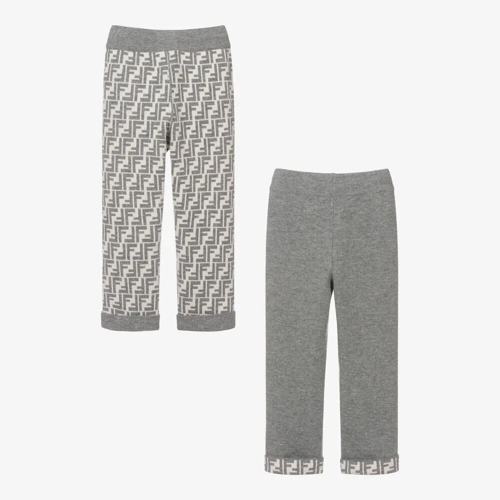 Grey FF Wool & Cashmere Joggers