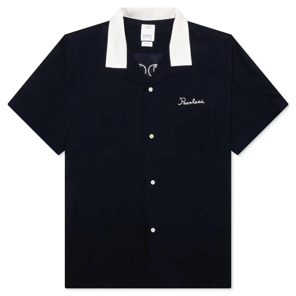 Hacking Short Sleeve Silk - Navy