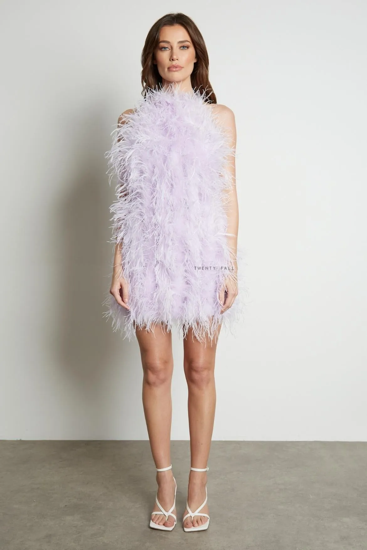 Halter Neck Feather Dress