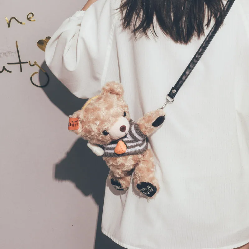 Cute Bear Plush Shoulder Bag