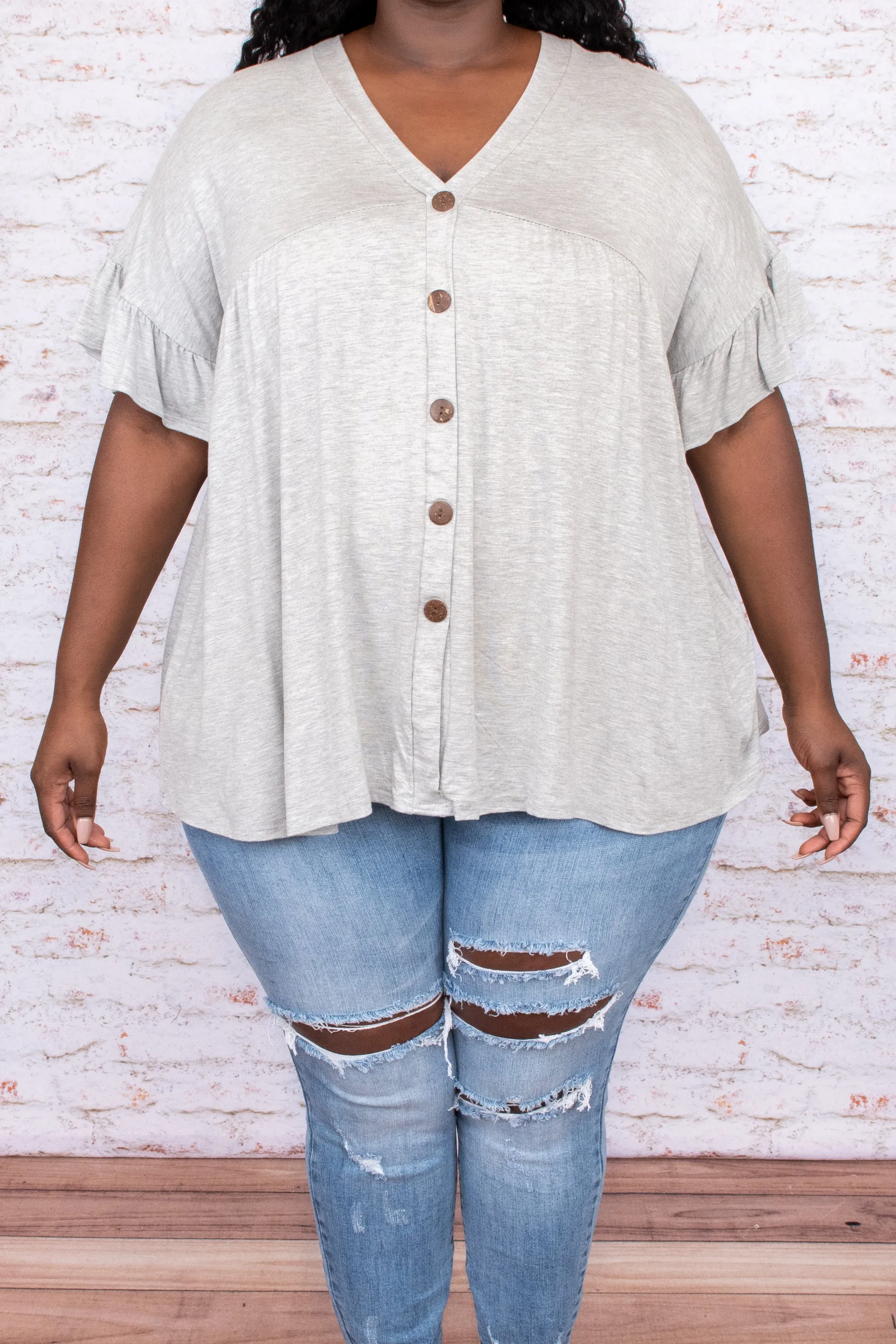 Heather Grey Bittersweet Start Top