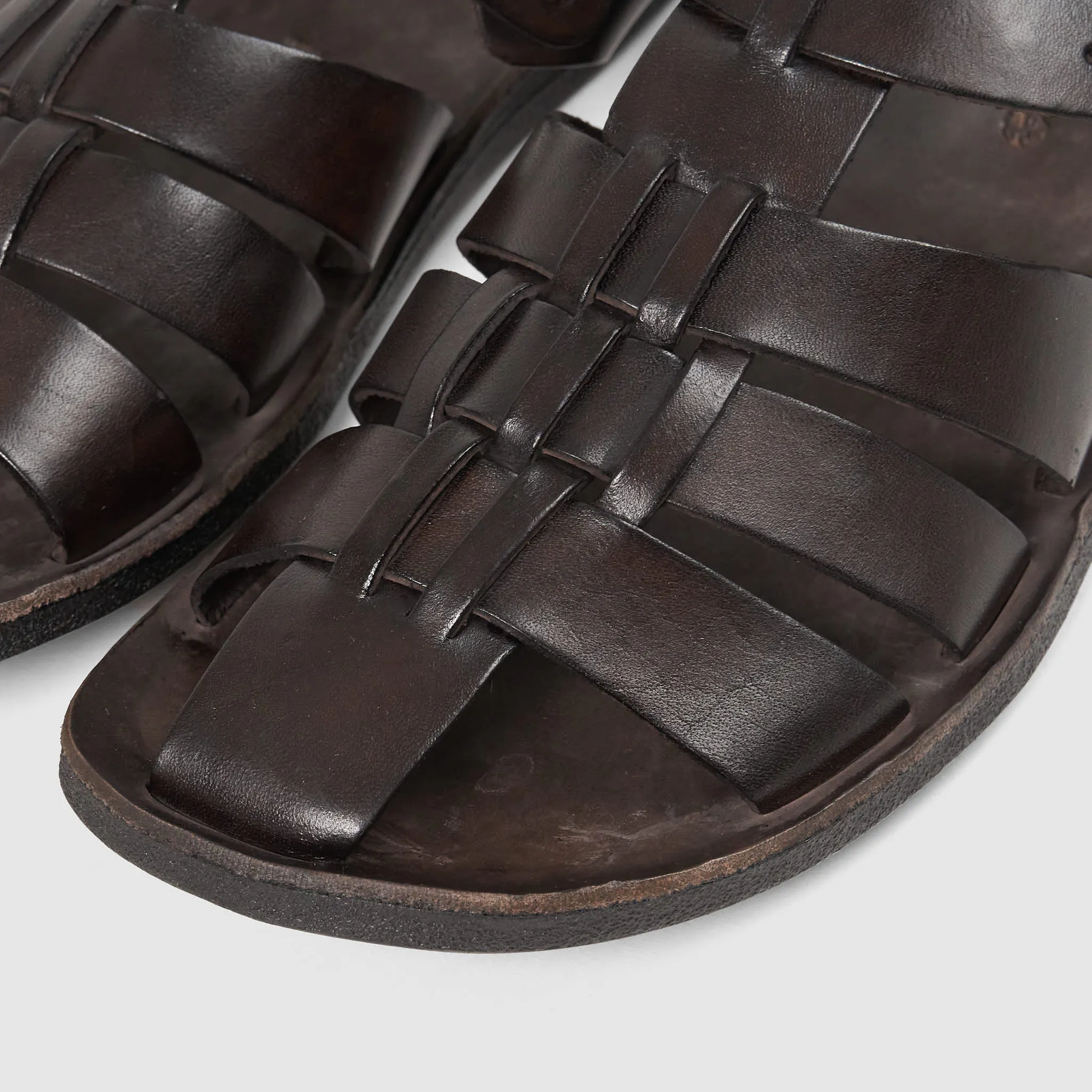 Heel Strap Leather Sandals for Men by Brador