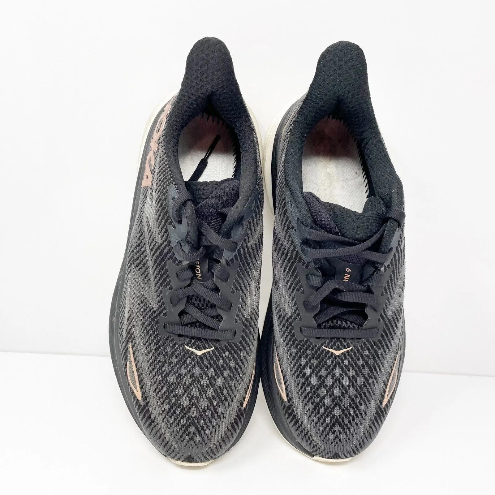 Hoka One One Womens Clifton 9 1132211 BRGL Black Running Shoes Sneakers Size 7 D