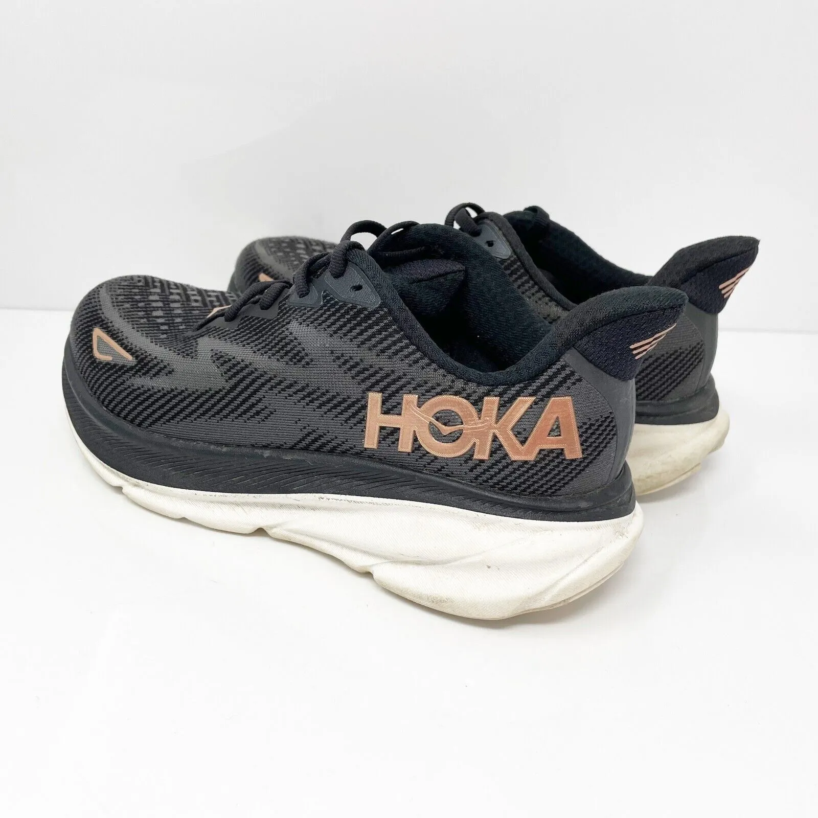 Hoka One One Womens Clifton 9 1132211 BRGL Black Running Shoes Sneakers Size 7 D