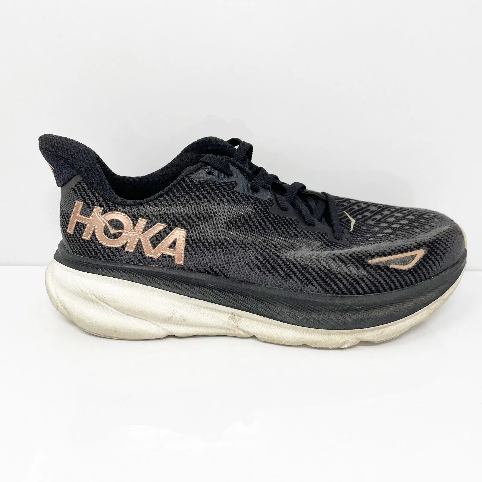 Hoka One One Womens Clifton 9 1132211 BRGL Black Running Shoes Sneakers Size 7 D