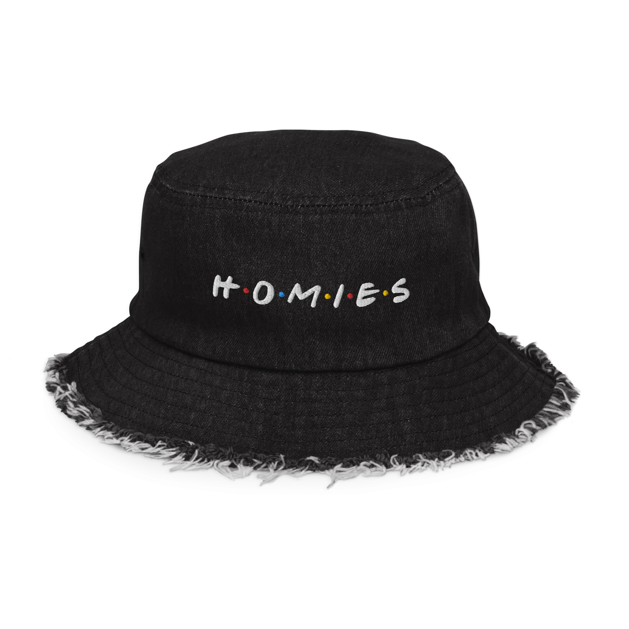 Homies Distressed Denim Bucket Hat