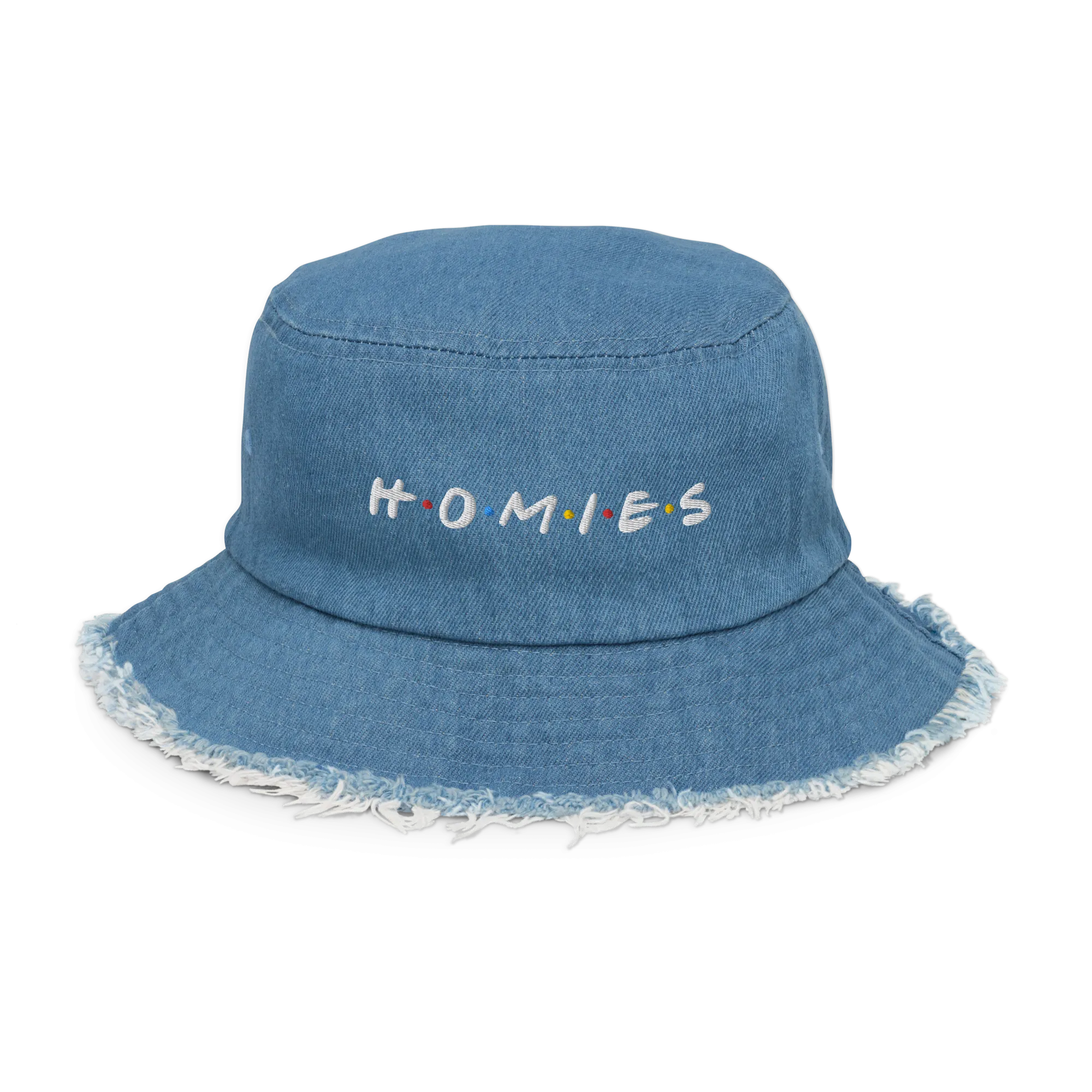 Homies Distressed Denim Bucket Hat