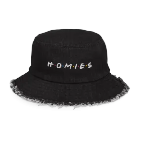 Homies Distressed Denim Bucket Hat