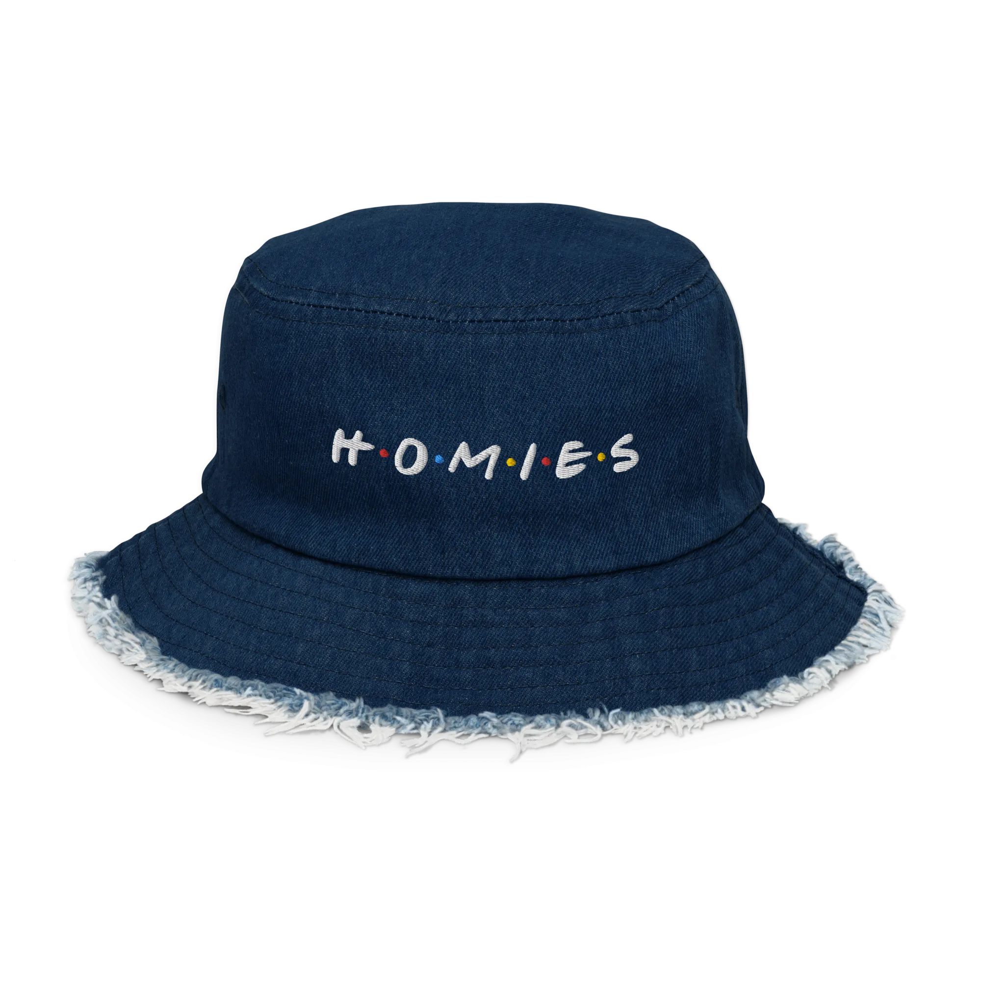 Homies Distressed Denim Bucket Hat