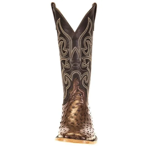 Horse Power Men's Full Quill Ostrich Chocolate Boot