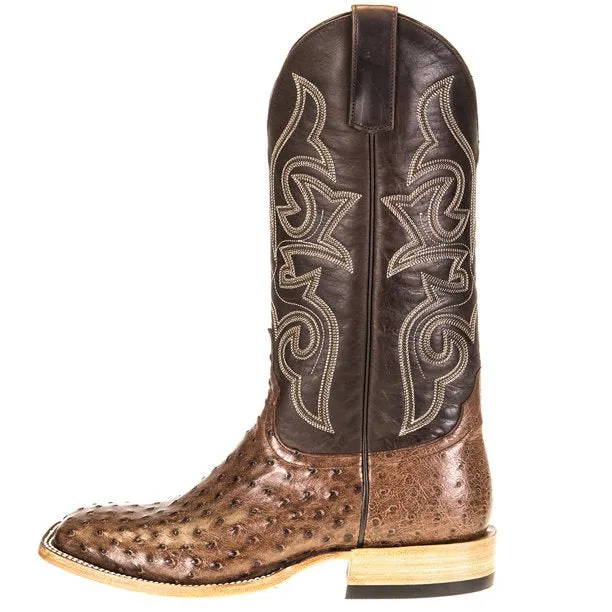 Horse Power Men's Full Quill Ostrich Chocolate Boot