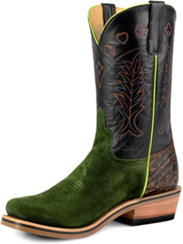 Horsepower Black Flynn Military Green Suede Boot