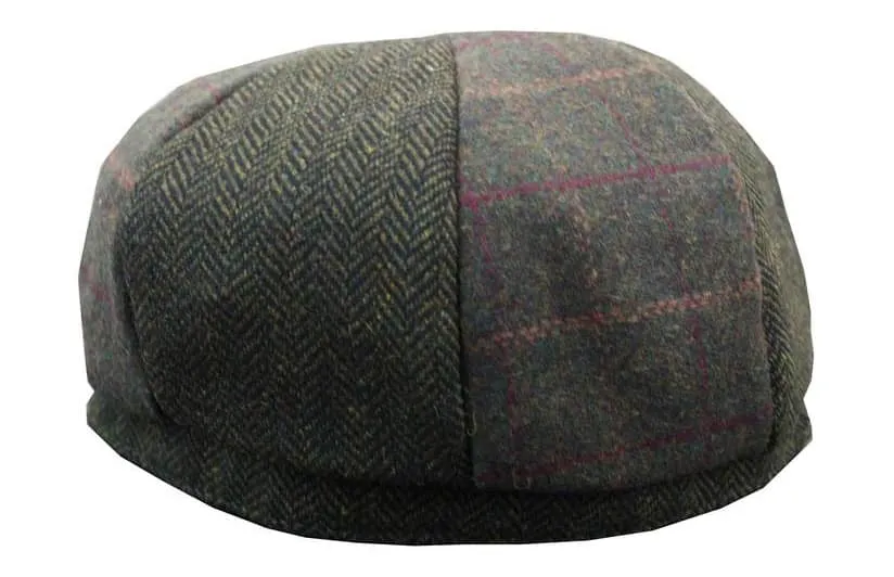 HT6325 - Mens Check Herringbone Tweed Mix Newsboy 8 Panel Hat