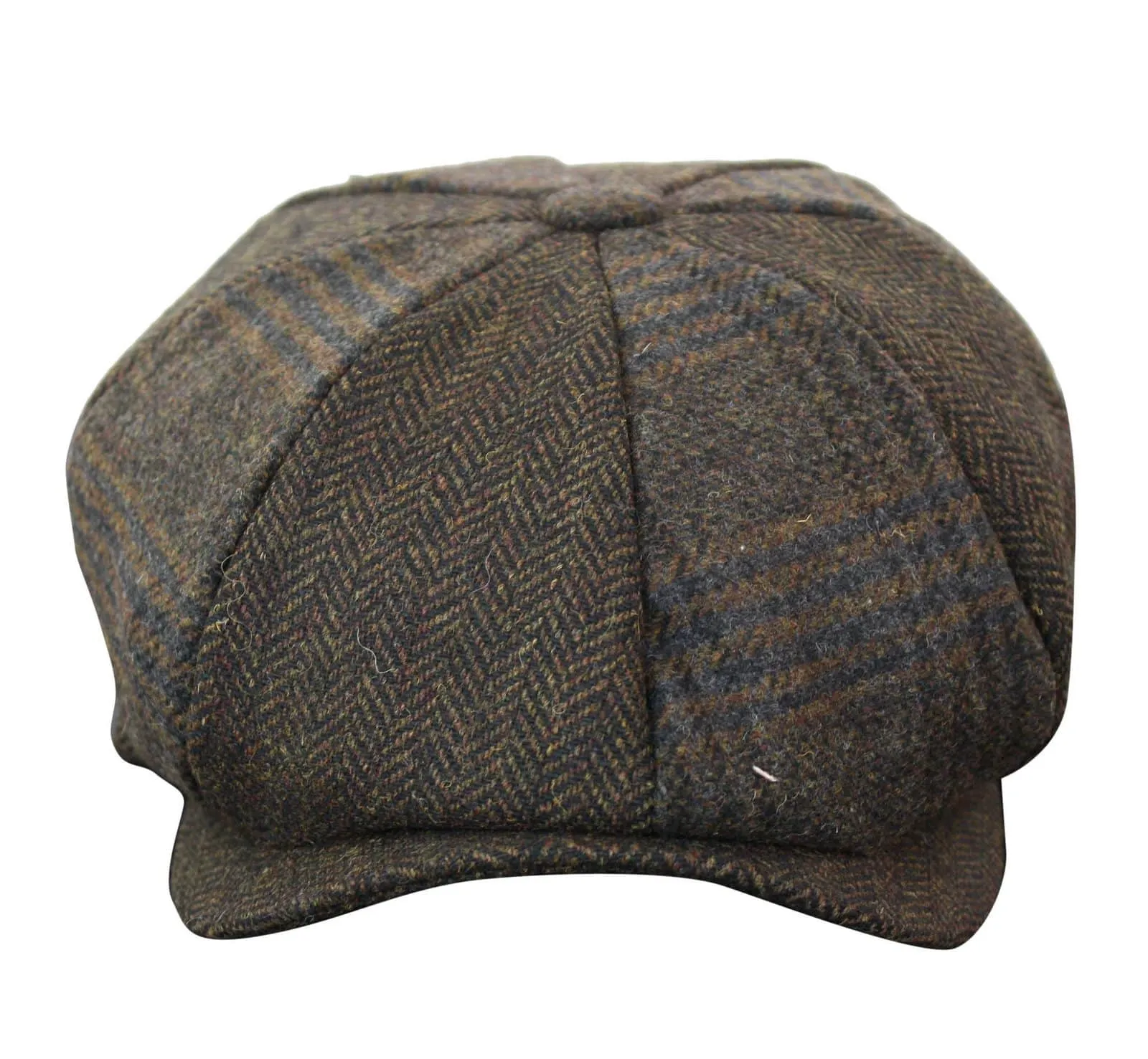 HT6325 - Mens Check Herringbone Tweed Mix Newsboy 8 Panel Hat