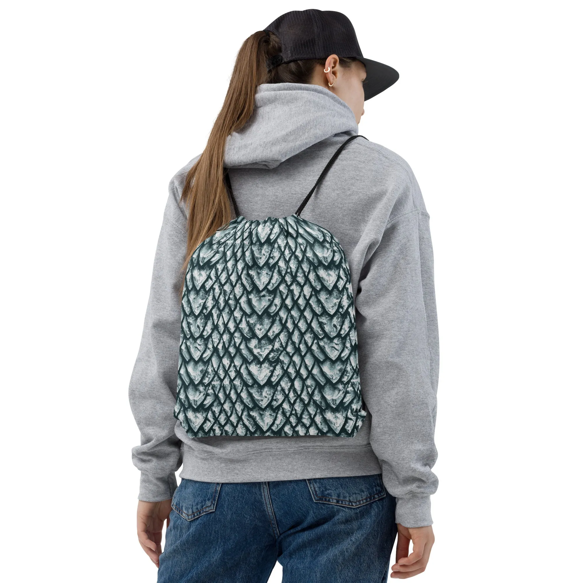 Ice Dragon Scale Drawstring Bag