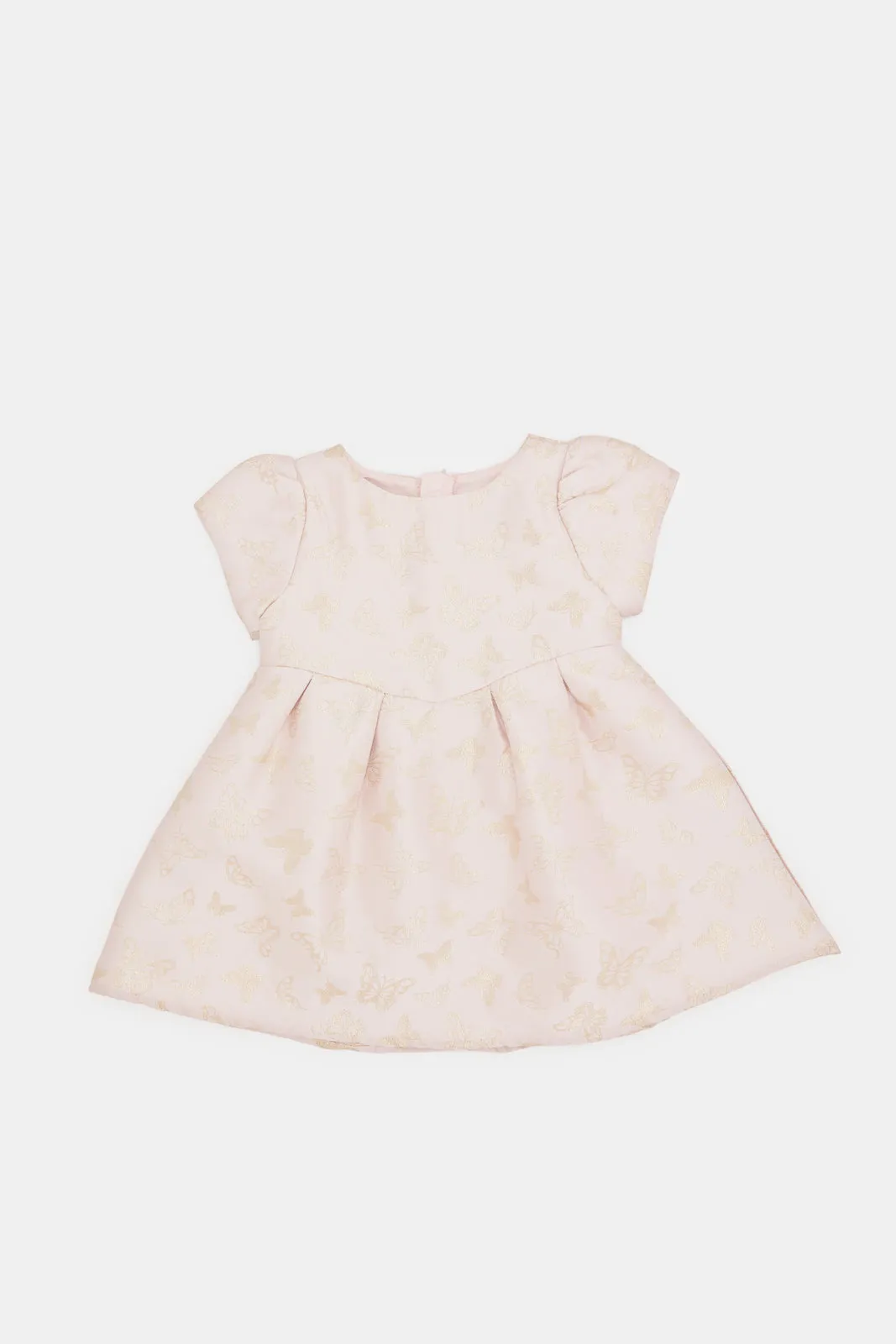 Infant Girls Pink Brocade Dress