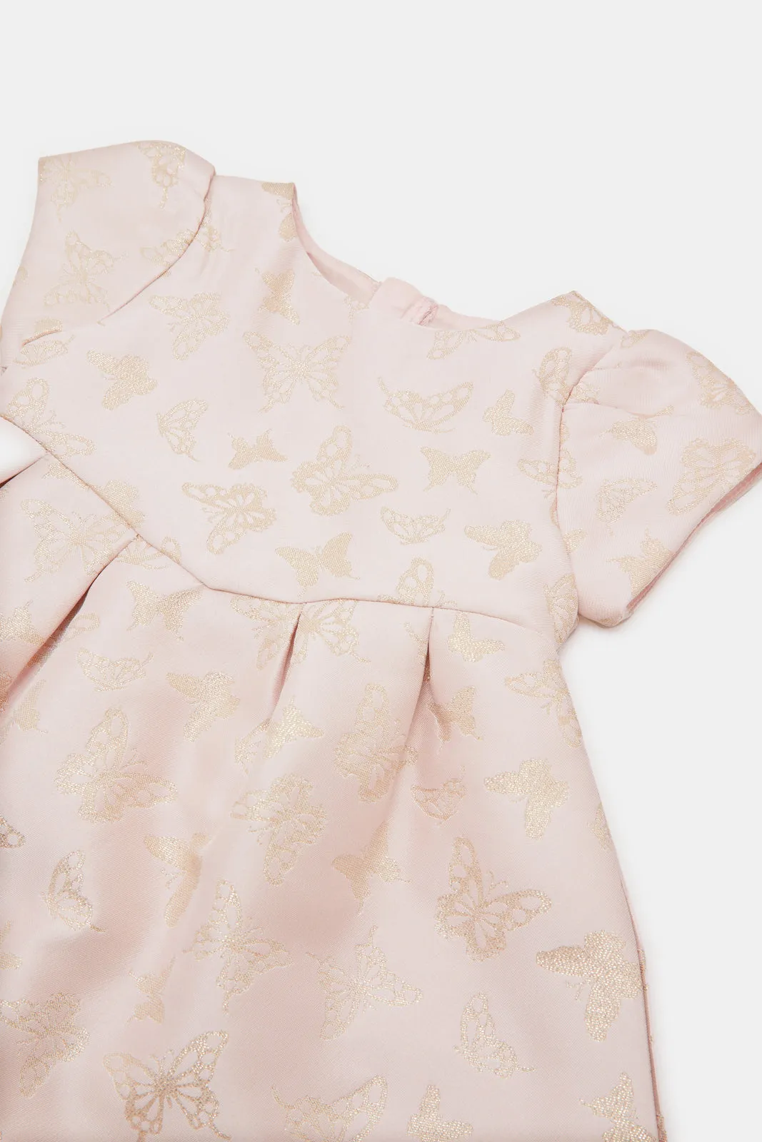 Infant Girls Pink Brocade Dress