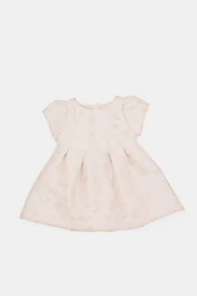 Infant Girls Pink Brocade Dress