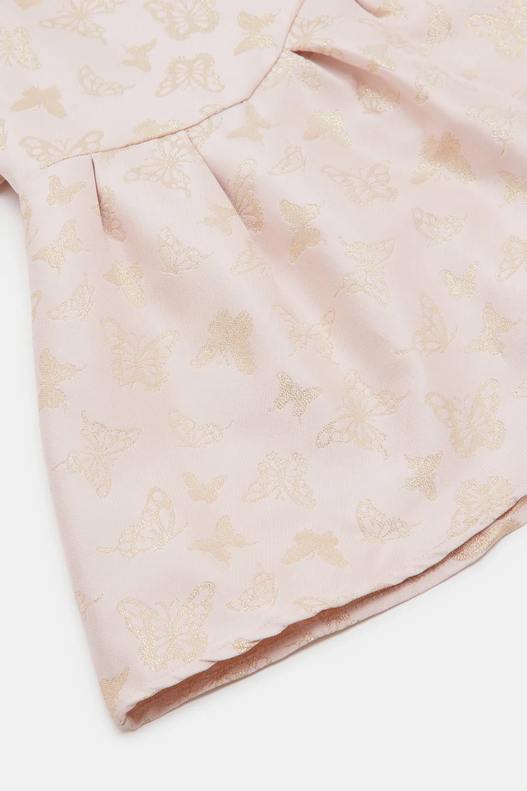 Infant Girls Pink Brocade Dress