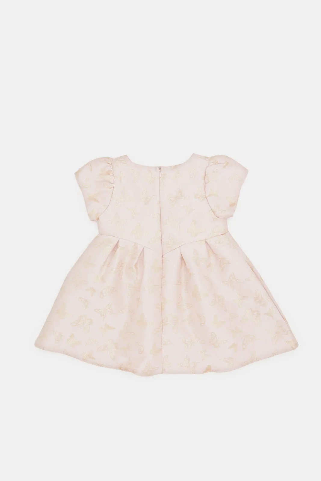 Infant Girls Pink Brocade Dress