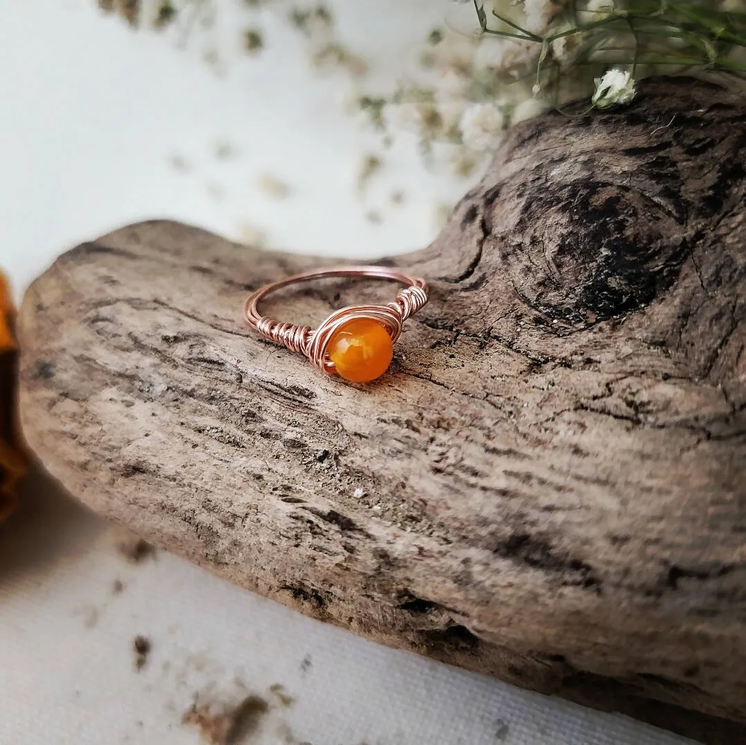 Wire Wrapped Citrine Ring