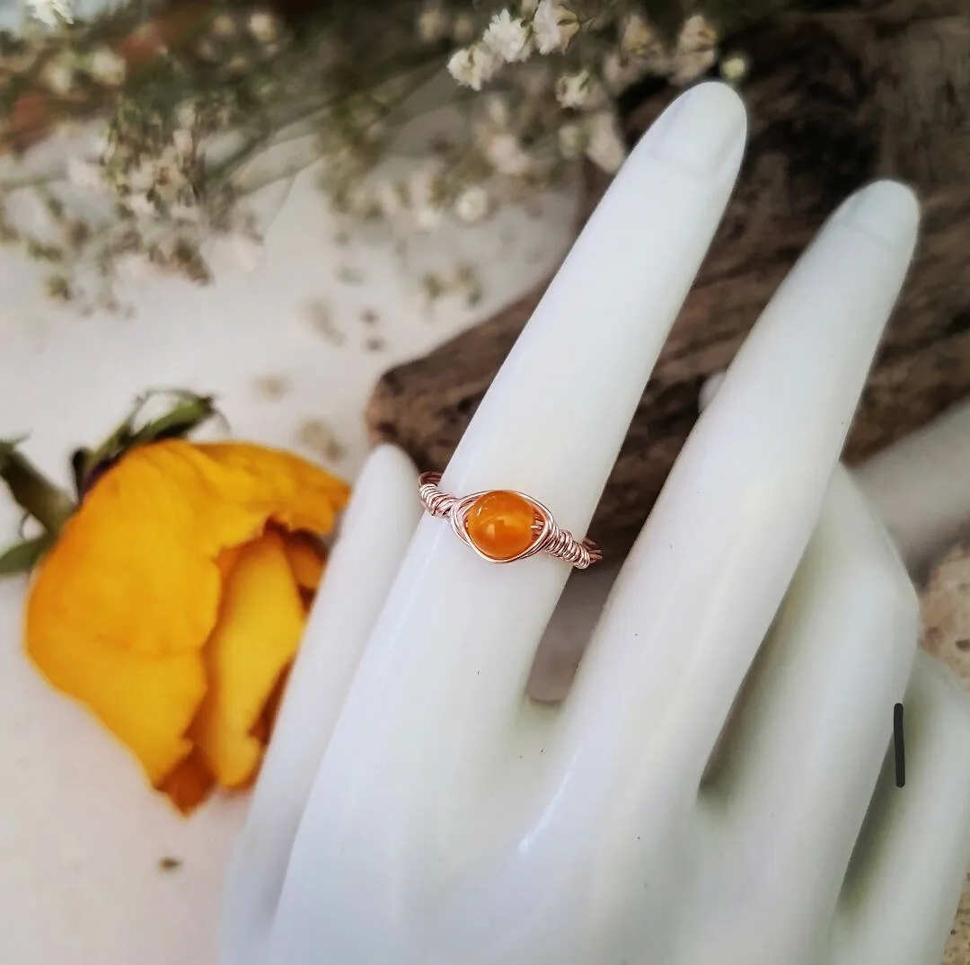 Wire Wrapped Citrine Ring