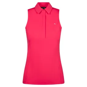 Ladies Sleeveless Golf Polo in Azalea