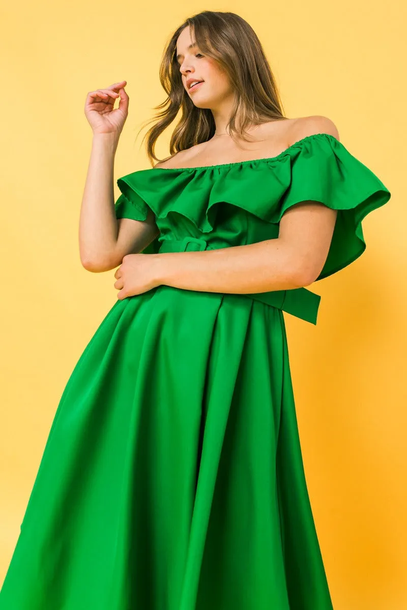 Off shoulder low hi dress